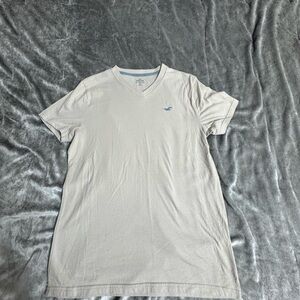 Hollister Light Gray V-Neck T-Shirt
